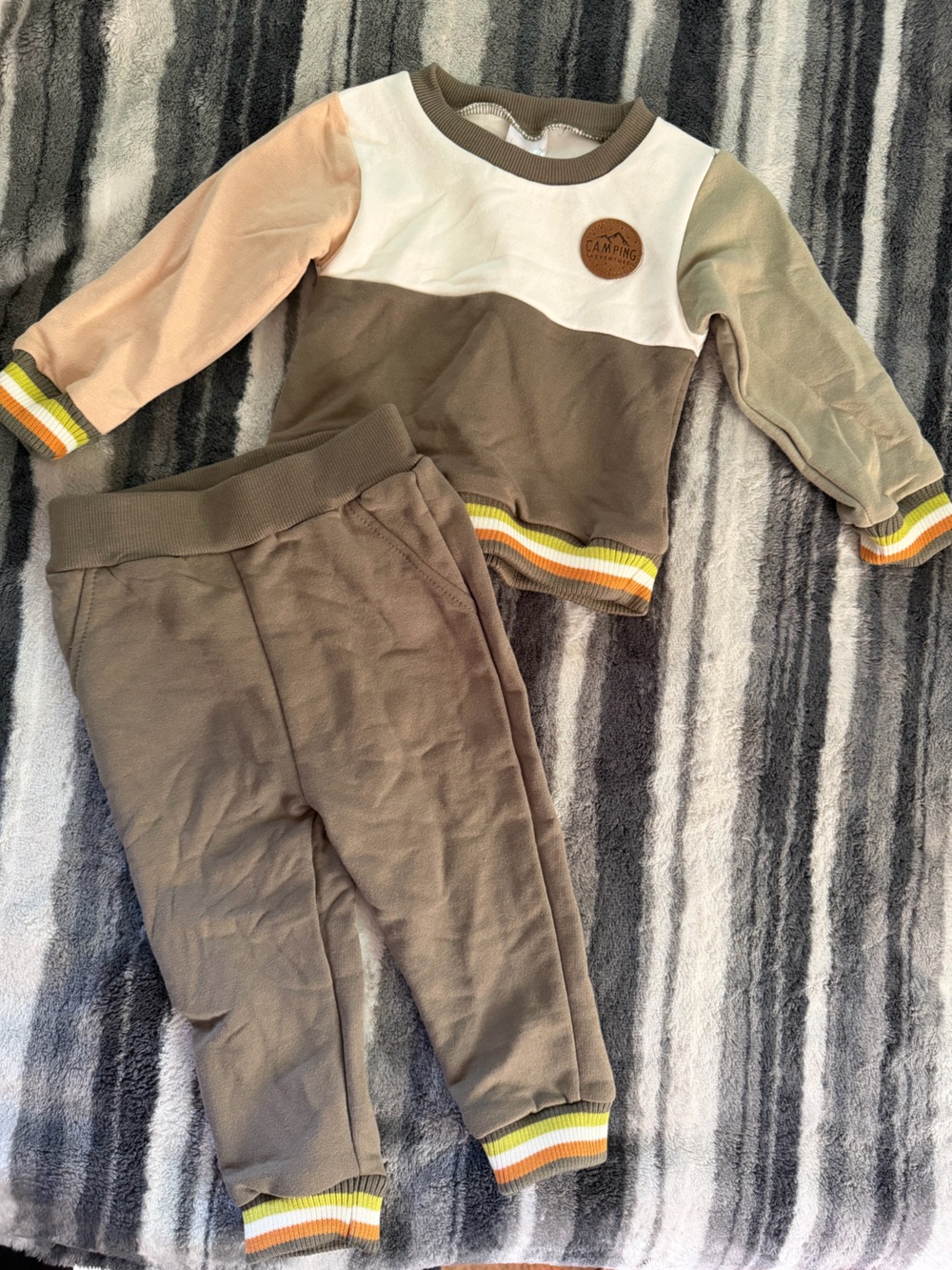 Bon Bebe Brown, Cream & Peach Kids Matching Set